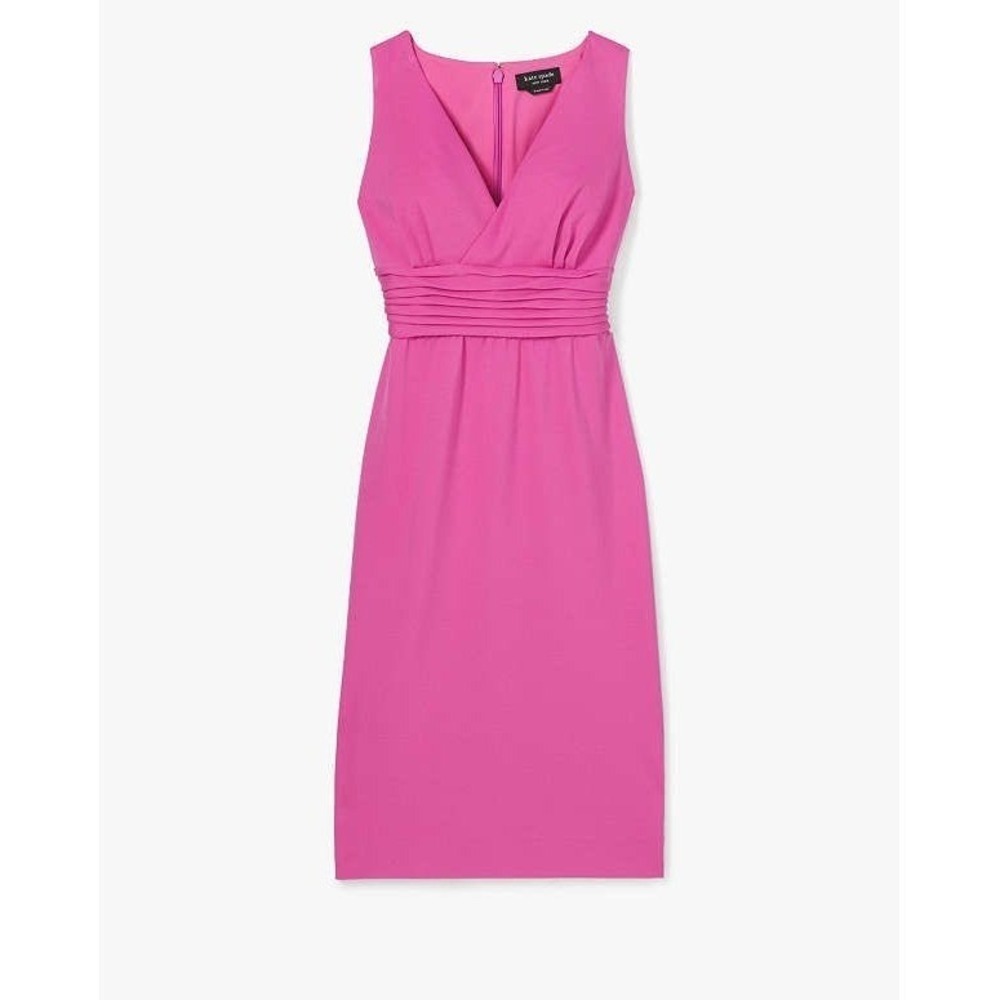 New Kate Spade New York Pink V-Neck Ponte Dress Size 14 - Picture 2 of 11